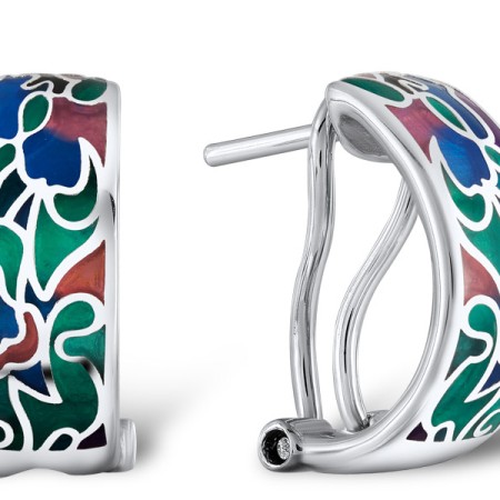 Sterling Silver Earrings Enamel (E303888ENMSL925)