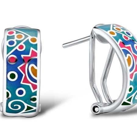 Sterling Silver Earrings Enamel (E303890ENM1SL925)