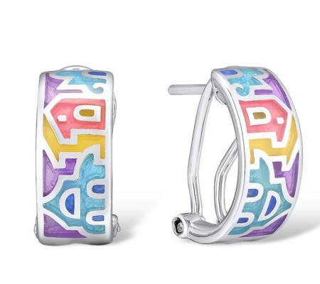 Sterling Silver Earrings Enamel (E303891ENM4SL925)