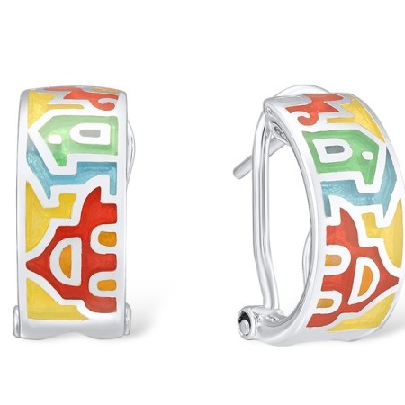 Sterling Silver Earrings Enamel (E303891ENM5SL925)