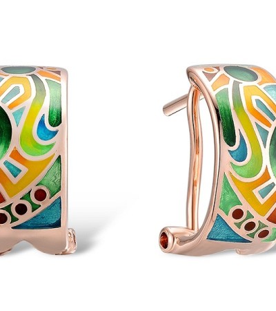 Sterling Silver w/ Rose Plating Earrings  (E303895ENM2SR925)