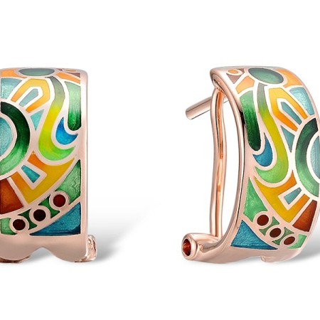 Sterling Silver w/ Rose Plating Earrings  (E303895ENM2SR925)