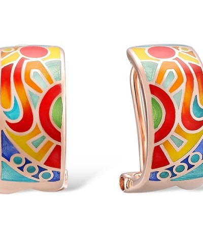 Sterling Silver w/ Rose Plating Earrings  (E303895ENM3SR925)