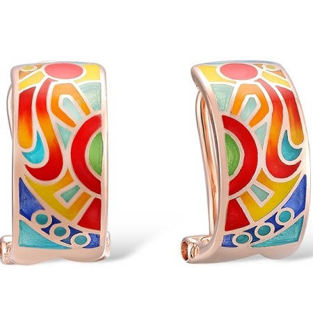 Sterling Silver w/ Rose Plating Earrings  (E303895ENM3SR925)