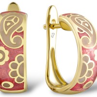 Sterling Silver w/ Yellow Plating Earrings Enamel (E303901ENM2SY925)