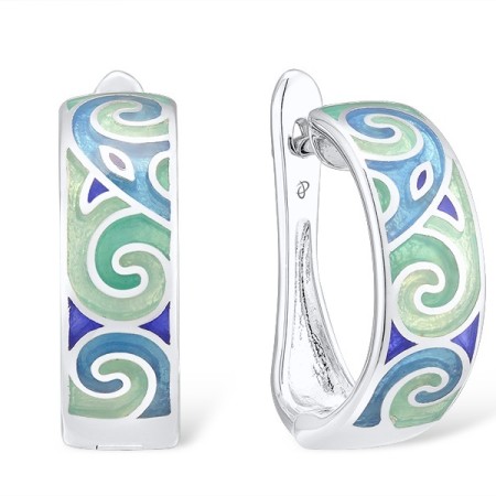 Sterling Silver Earrings Enamel (E303903ENM13SL925)