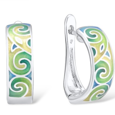 Sterling Silver Earrings Enamel (E303903ENM16SL925)