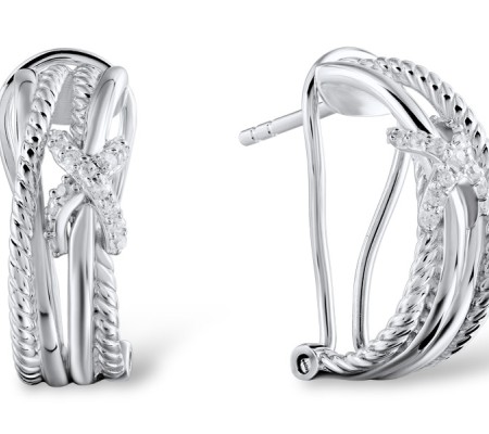 Sterling Silver Earrings White Cubic Zirconia (E303940WCZSL925)