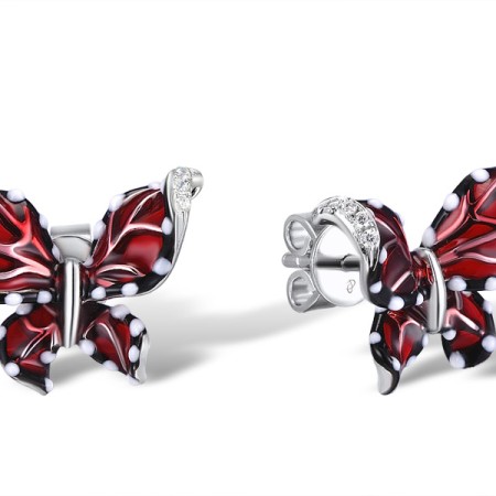 Sterling Silver Earrings White Cubic Zirconia,Enamel (E303966SENASL925)