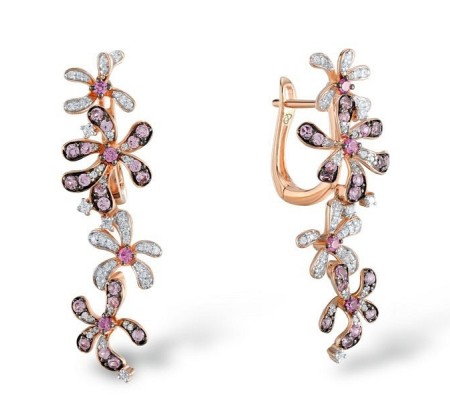 14KR Earrings Diamond,Pink Sapphire (E303992PIS14KR)