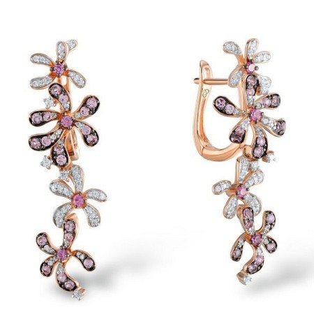 14KR Earrings Diamond,Pink Sapphire (E303992PIS14KR)