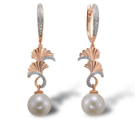14KRW Earrings Fresh Water White Pearl,Diamond (E304009FWP14KRW)
