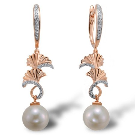 14KRW Earrings Fresh Water White Pearl,Diamond (E304009FWP14KRW)