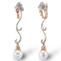 14KRW Earrings Diamond,Fresh Water White Pearl (E304012FWP14KRW)