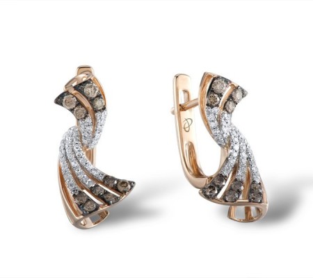 14KRWB Earrings Diamond,Brown Diamond (E304092BRW14KRWB)