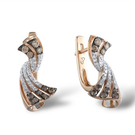 14KRWB Earrings Diamond,Brown Diamond (E304092BRW14KRWB)