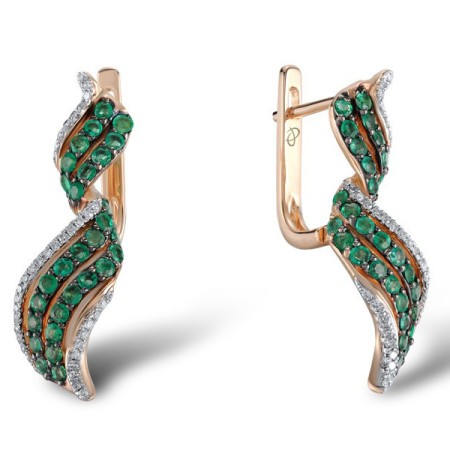 14KRWB Earrings Diamond,Emerald (E304093EMR14KRWB)