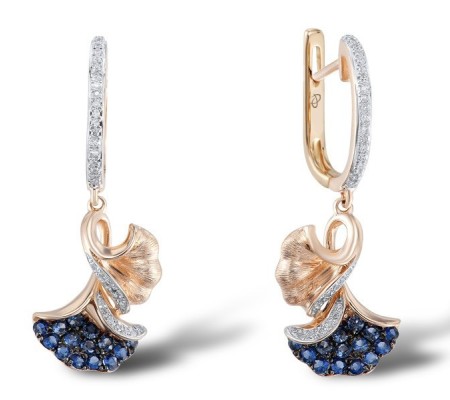 14KRWB Earrings Blue Sapphire,Diamond (E304104SAP14KRWB)