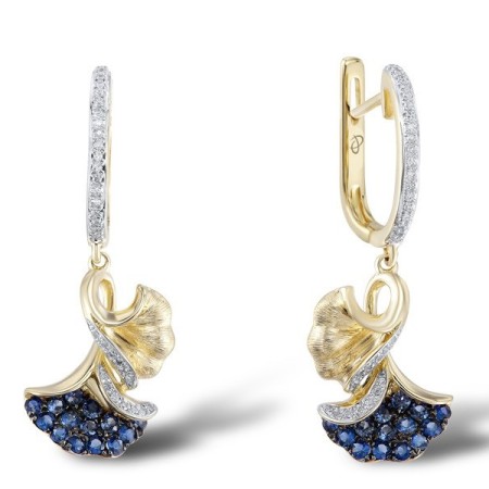 14KYWB Earrings Blue Sapphire,Diamond (E304104SAP14KYWB)