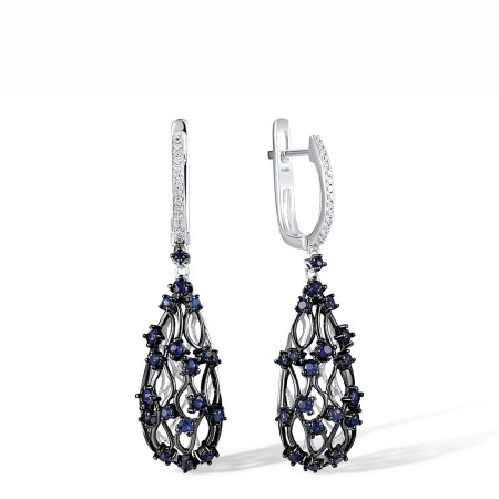 14KWB Earrings Blue Sapphire,Diamond (E304117SAP14KWB)