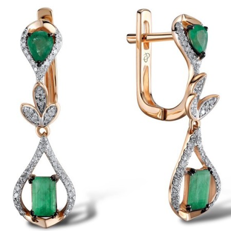 14KRWB Earrings Diamond,Emerald (E304120EMR14KRWB)
