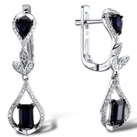 14KWB Earrings Blue Sapphire,Diamond (E304120SAP14KWB)
