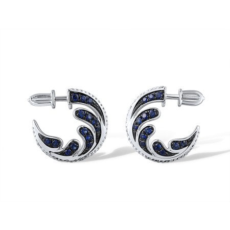 14KWB Earrings Blue Sapphire,Diamond (E304121SAP14KWB)