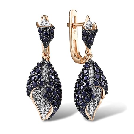 14KRWB Earrings Blue Sapphire,Diamond (E304122SAP14KRWB)
