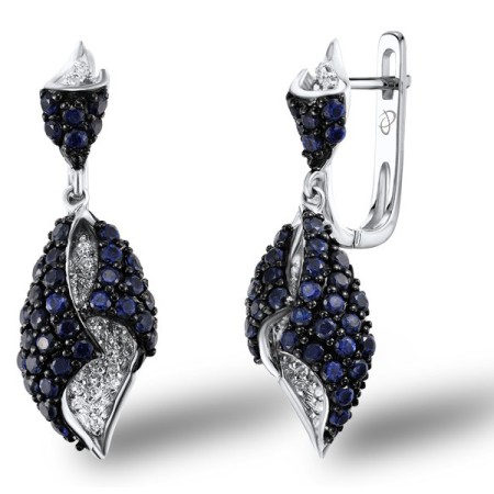 14KWB Earrings Blue Sapphire,Diamond (E304122SAP14KWB)