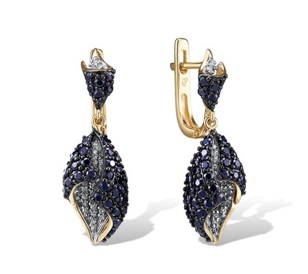 14KYWB Earrings Blue Sapphire,Diamond (E304122SAP14KYWB)