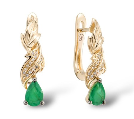 14KYB Earrings Emerald,Diamond (E304133EMR14KYB)