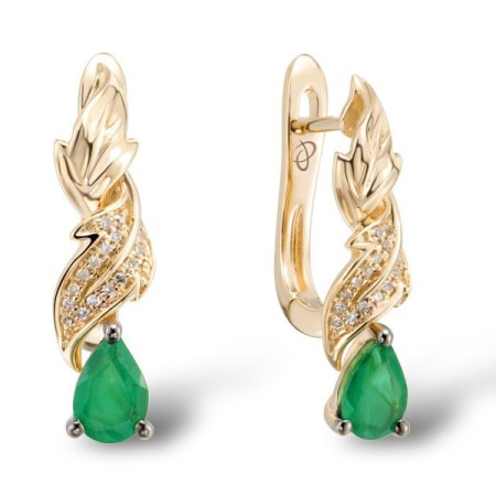14KYB Earrings Emerald,Diamond (E304133EMR14KYB)