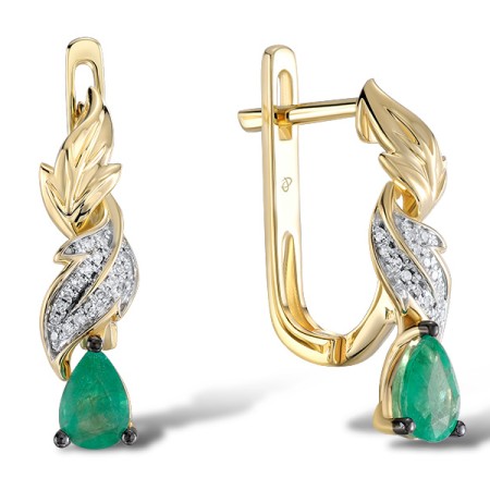 14KYWB Earrings Diamond,Emerald (E304133EMR14KYWB)