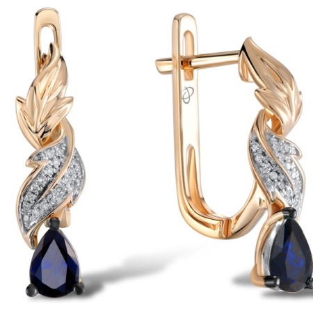 14KRWB Earrings Blue Sapphire,Diamond (E304133SAP14KRWB)