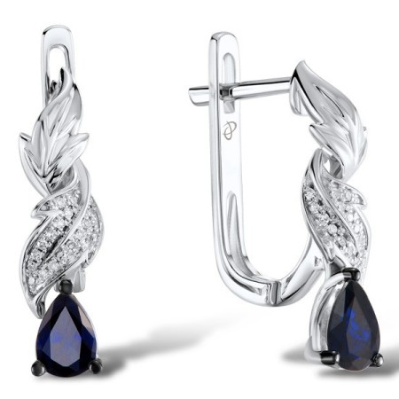 14KWB Earrings Blue Sapphire,Diamond (E304133SAP14KWB)