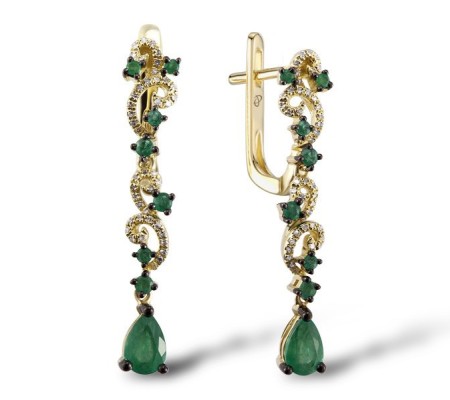 14KYB Earrings Diamond,Emerald (E304134EMR14KYB)