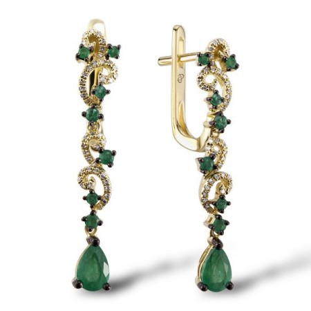 14KYB Earrings Diamond,Emerald (E304134EMR14KYB)
