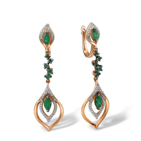 14KRB Earrings Diamond,Emerald (E304137EMR14KRB)