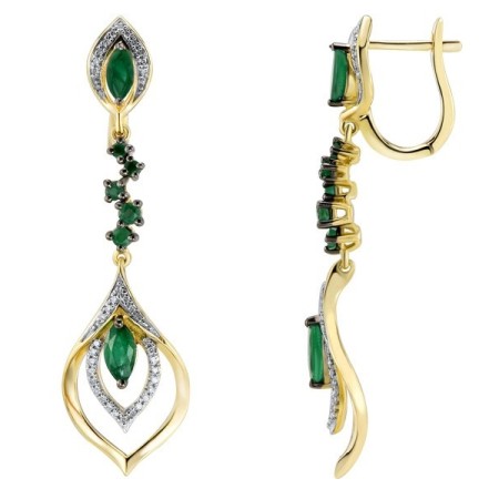 14KYB Earrings Emerald,Diamond (E304137EMR14KYB)