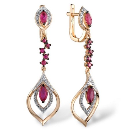 14KRWB Earrings Diamond,Ruby (E304137RUY14KRWB)