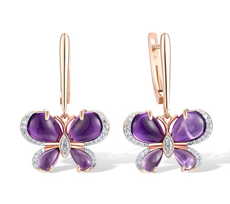 14KRW Earrings Amethyst,Diamond (E304198AME14KRW)