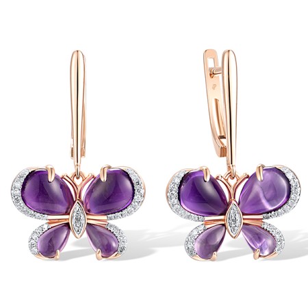 14KRW Earrings Amethyst,Diamond (E304198AME14KRW)