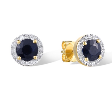 14KYW Earrings Blue Sapphire,Diamond (E304204BSAP14KYW)