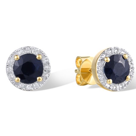 14KYW Earrings Blue Sapphire,Diamond (E304204BSAP14KYW)