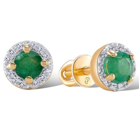 14KRW Earrings Diamond,Emerald (E304204EMR14KRW-SR)