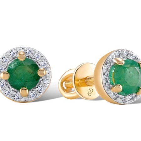 14KRW Earrings Diamond,Emerald (E304204EMR14KRW-SR)