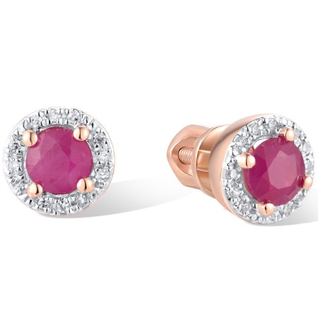 14KRW Earrings Diamond,Ruby (E304204RUB14KRW-SR)