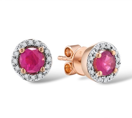 14KRW Earrings Ruby,Diamond (E304204RUY14KRW)