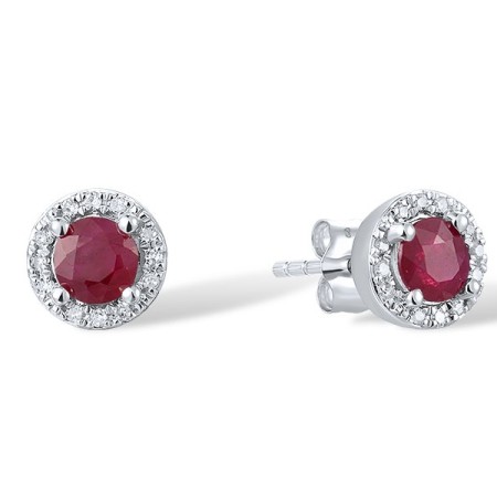 14KW Earrings Diamond,Ruby (E304204RUY14KW)