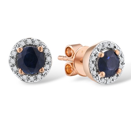 14KRW Earrings Blue Sapphire,Diamond (E304204SAP14KRW)